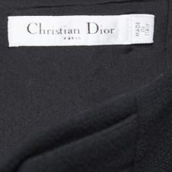 Christian Dior Black Wool Button Embellished Pencil Skirt S