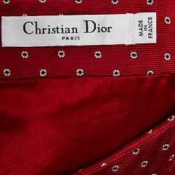 Dior Red Wool Cap Sleeved Midi Shift Dress S
