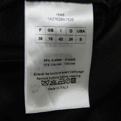 Pre Owned Dior Black Crepe Embellished Button Detail Sleeveless Draped Midi Dress M