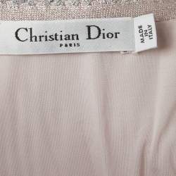 Pre Owned Dior Metallic Light Pink Lurex Knit Sleeveless A-Line Dress M