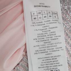 Pre Owned Dior Metallic Light Pink Lurex Knit Sleeveless A-Line Dress M