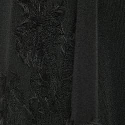 Pre Owned Dior Black Embroidered Silk Knit Maxi Skirt L