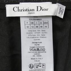 Pre Owned Dior Black Embroidered Silk Knit Maxi Skirt L