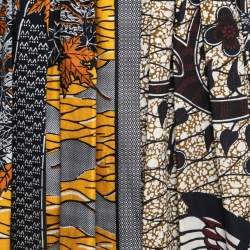 Pre Owned Dior Multicolor La Roue De La Fortune Print Cotton Wax Pleated Midi Skirt M