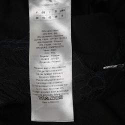 Pre Owned Christian Dior Black Knit Lace Paneled Mini Dress M
