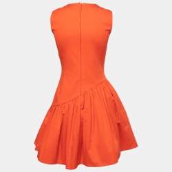 Christian Dior Red Cotton Sleeveless Flared Mini Dress S