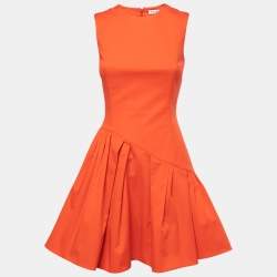 Christian Dior Red Cotton Sleeveless Flared Mini Dress S