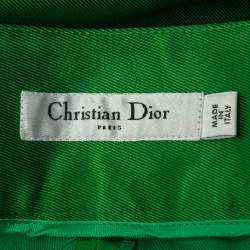 Christian Dior Green Button Detail Cropped Trousers L