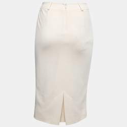 Christian Dior Boutique Cream Wool Blend Pencil Skirt M