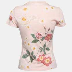 Pre Owned Christian Dior Boutique Pink Cotton Knit Embellished T-Shirt M