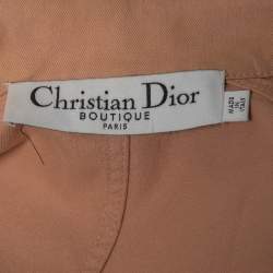 Pre Owned Christian Dior Boutique Pink Lace Printed Denim Jacket S