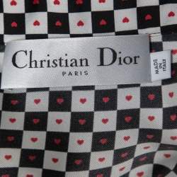 Pre Owned Christian Dior Black/White Checked Printed Silk Shirt L