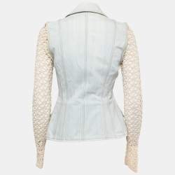 Christian Dior Boutique Vintage Blue Denim & Crochet Jacket S