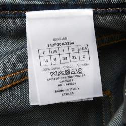Christian Dior Blue Denim High Waist Wide Leg Jeans S Waist 28"