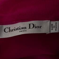 Pre Owned Christian Dior Pink Chiffon Pleated Gown M