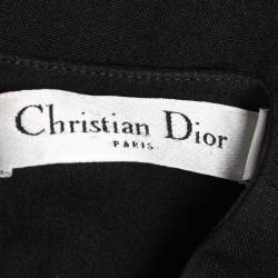 Christian Dior Black Wool Drop-Waist Pleated Sleeveless Mini Dress M