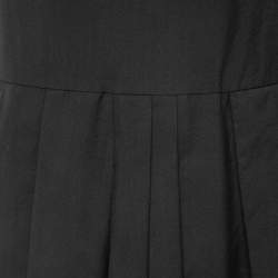 Christian Dior Black Wool Drop-Waist Pleated Sleeveless Mini Dress M