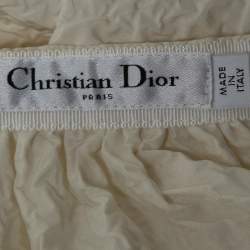 Dior Off-White Crinkled Silk Front Open Maxi Skirt M