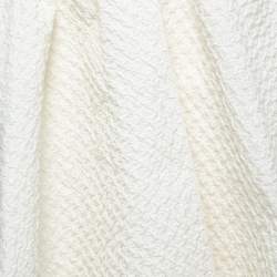 Dior Off-White Crinkled Silk Front Open Maxi Skirt M