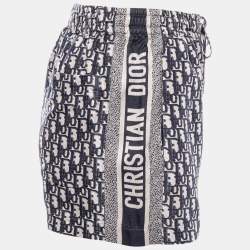Dior Navy Blue Oblique Silk Shorts Shirt Set S