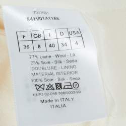 Dior Cream Wool Blend Single Breasted Blazer S