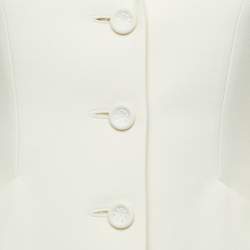 Dior Cream Wool Blend Single Breasted Blazer S