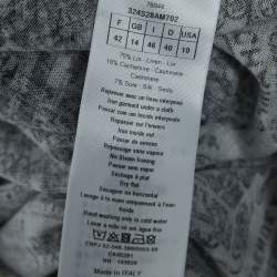 Pre Owned Dior White Printed Linen Blend Scoop Neck Half Sleeve T-Shirt XL