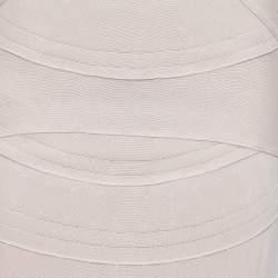 Pre Owned Dior Light Pink Patterned Silk Knit Knee Length Skirt L