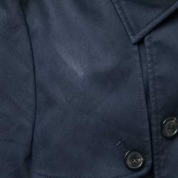 Dior Navy Blue Gabardine Double Breasted Belted Trench Coat M