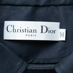 Dior Navy Blue Gabardine Double Breasted Belted Trench Coat M