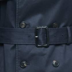 Dior Navy Blue Gabardine Double Breasted Belted Trench Coat M