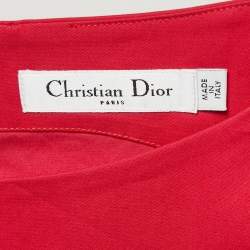 Pre Owned Dior Pink/Red Cotton Paneled Sleeveless Short Dress XL