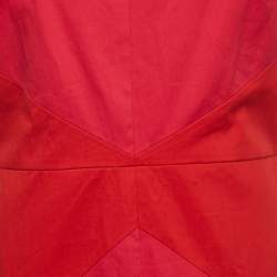 Pre Owned Dior Pink/Red Cotton Paneled Sleeveless Short Dress XL