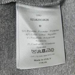 Dior X Daniel Arsham Grey Oblique Patterned Knit High Neck Pullover M