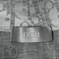 Dior X Daniel Arsham Grey Oblique Patterned Knit High Neck Pullover M