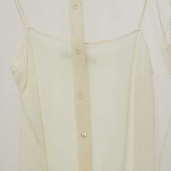 Dior Cream Mesh Button Front Full Sleeve Shirt M