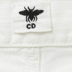 Christian Dior White Denim Straight Fit Cropped Jeans M Waist 34"