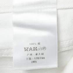 Christian Dior White Denim Straight Fit Cropped Jeans M Waist 34"