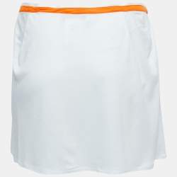 Dior Vintage White Knit Contrast Detail Wrap Mini Skirt S