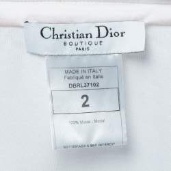 Dior Vintage White Knit Contrast Detail Wrap Mini Skirt S