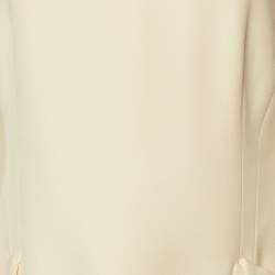 Pre Owned Christian Dior Cream Wool & Silk Mini Dress L