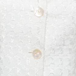 Dior Vintage Off White Tweed Single Breasted Blazer S