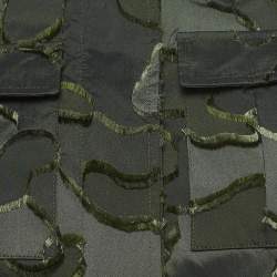 Pre Owned Christian Dior Military Green Camouflage Synthetic Zip Front Jacket S