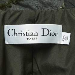 Pre Owned Christian Dior Military Green Camouflage Synthetic Zip Front Jacket S