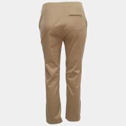 Pre Owned Dior Brown Cotton Fitted Trousers S
