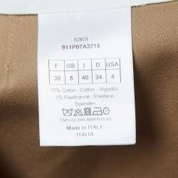 Pre Owned Dior Brown Cotton Fitted Trousers S