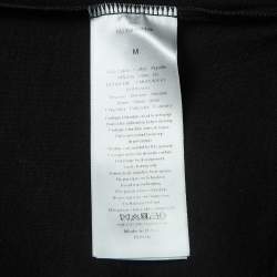  Dior Black Logo Embellished Cotton Blend Half Sleeve T-Shirt M