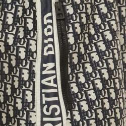 Pre Owned Dior Navy Blue Oblique Jacquard Hooded Mini Dress M