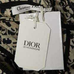 Pre Owned Dior Navy Blue Oblique Jacquard Hooded Mini Dress M
