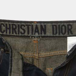 Pre Owned Christian Dior Blue Denim High Waist Flared Jeans XXS Waist 24"
